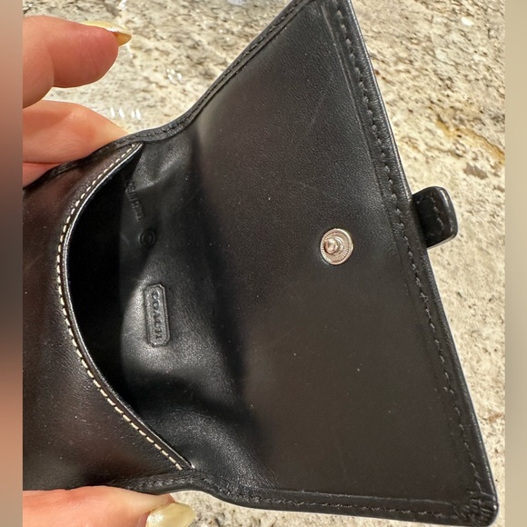 COACH Black Leather Wallet with Silver Buckle Excellent Condition - Picture 4 of 12